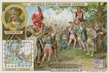 The Herulians proclaim their chief Odoacer King of Italy, 476